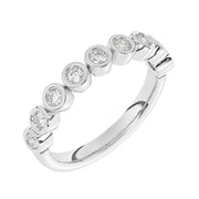 Demi-alliance 9 diamants naturels ronds 0.50 carat or blanc 14 carats Alberta